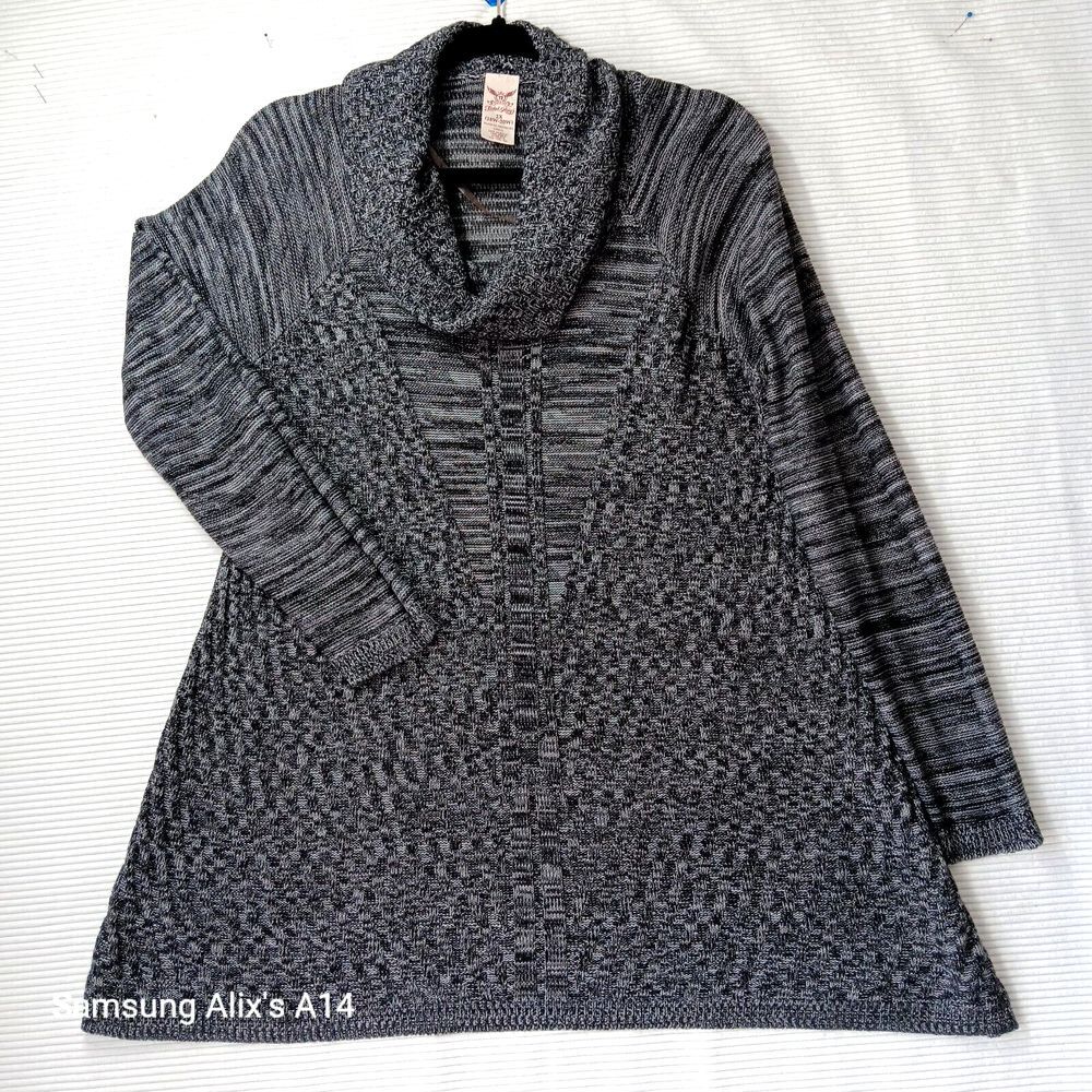 Faded Glory Gray Cowl Neck Raglan Sleeve  Top‎  2X (18-20W)